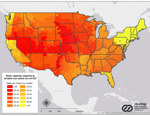 solar capacity map of the United States